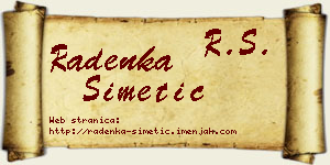 Radenka Simetić vizit kartica